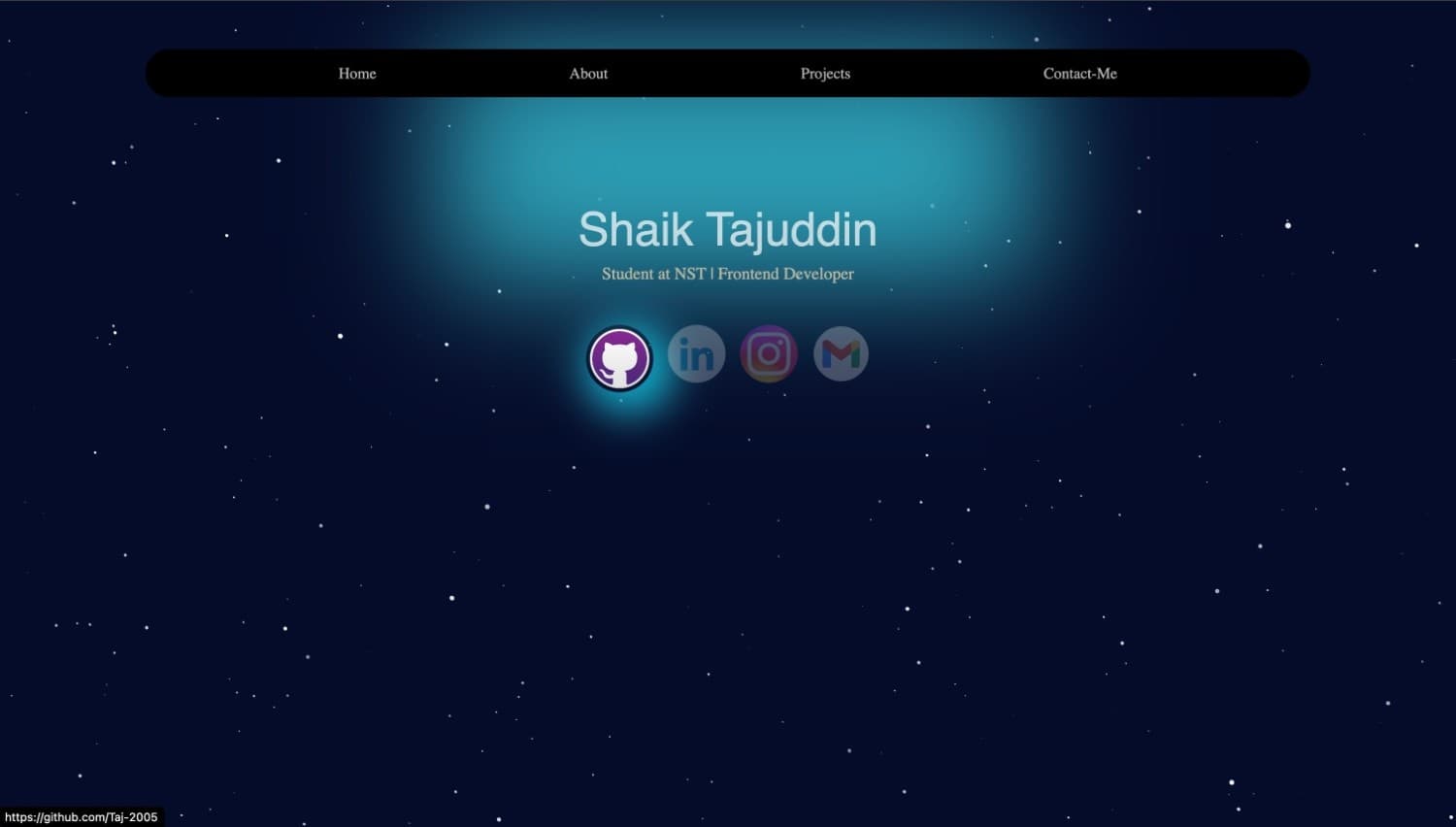 Developer Portfolio - Project screenshot by Shaik Tajuddin