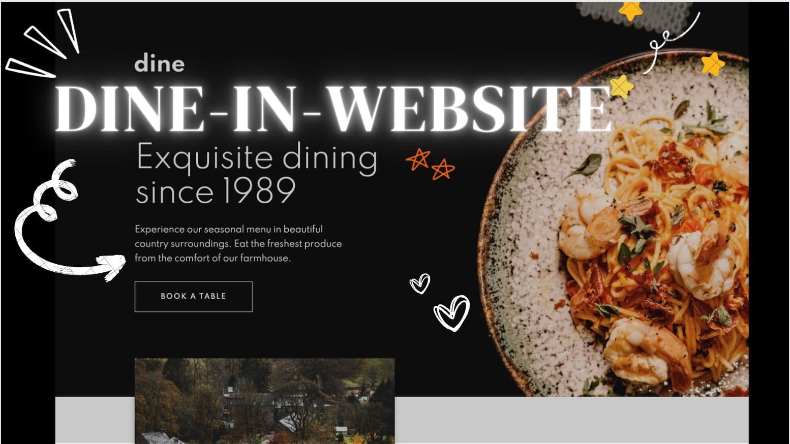 DINE RESTAURANT WEBSITE - Project screenshot by Shaik Tajuddin